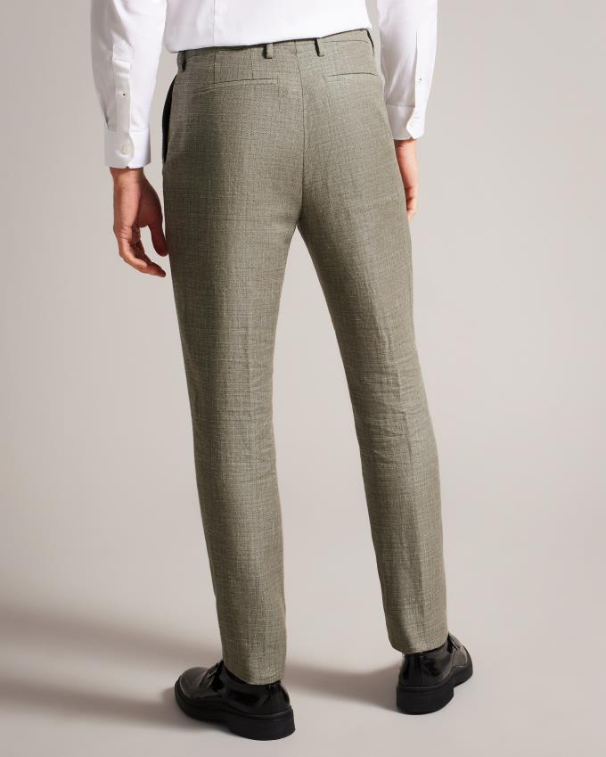 Pantalon Ted Baker Slim Fit Linen And Wool Vert Foncé Homme | YHF-28912808